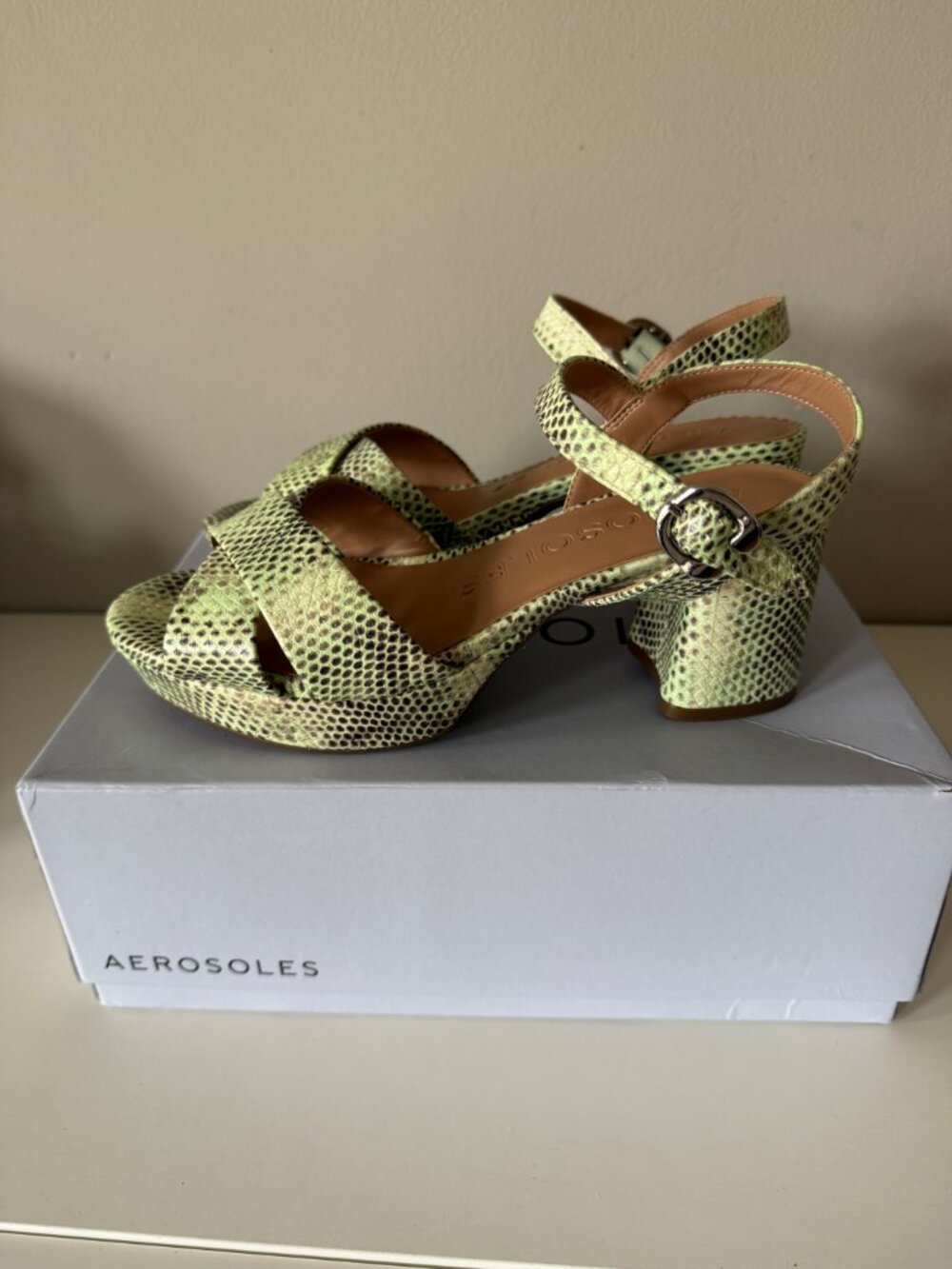Aerosoles Women's COSMOS Heeled Sandal, Gleam Snake Print Leather, 8W - Picture 5 of 9